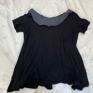 black collared shirt